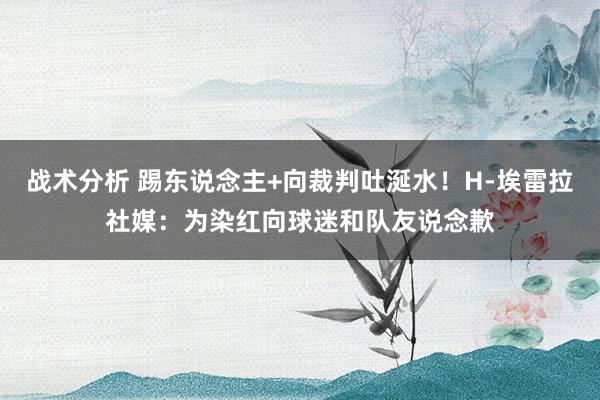 战术分析 踢东说念主+向裁判吐涎水！H-埃雷拉社媒：为染红向球迷和队友说念歉