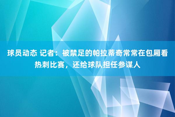 球员动态 记者：被禁足的帕拉蒂奇常常在包厢看热刺比赛，还给球队担任参谋人