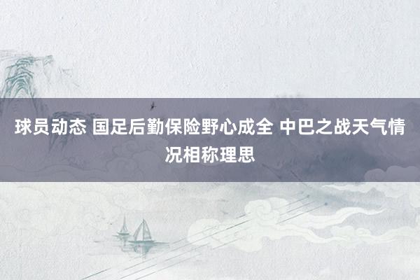 球员动态 国足后勤保险野心成全 中巴之战天气情况相称理思