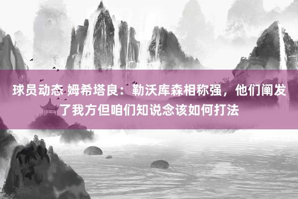 球员动态 姆希塔良：勒沃库森相称强，他们阐发了我方但咱们知说念该如何打法