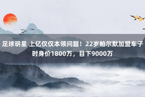 足球明星 上亿仅仅本领问题！22岁帕尔默加盟车子时身价1800万，目下9000万